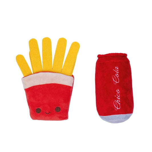 Crinkle and Squeaky Cola & Fries Plush Dog Toy Combo Set-0