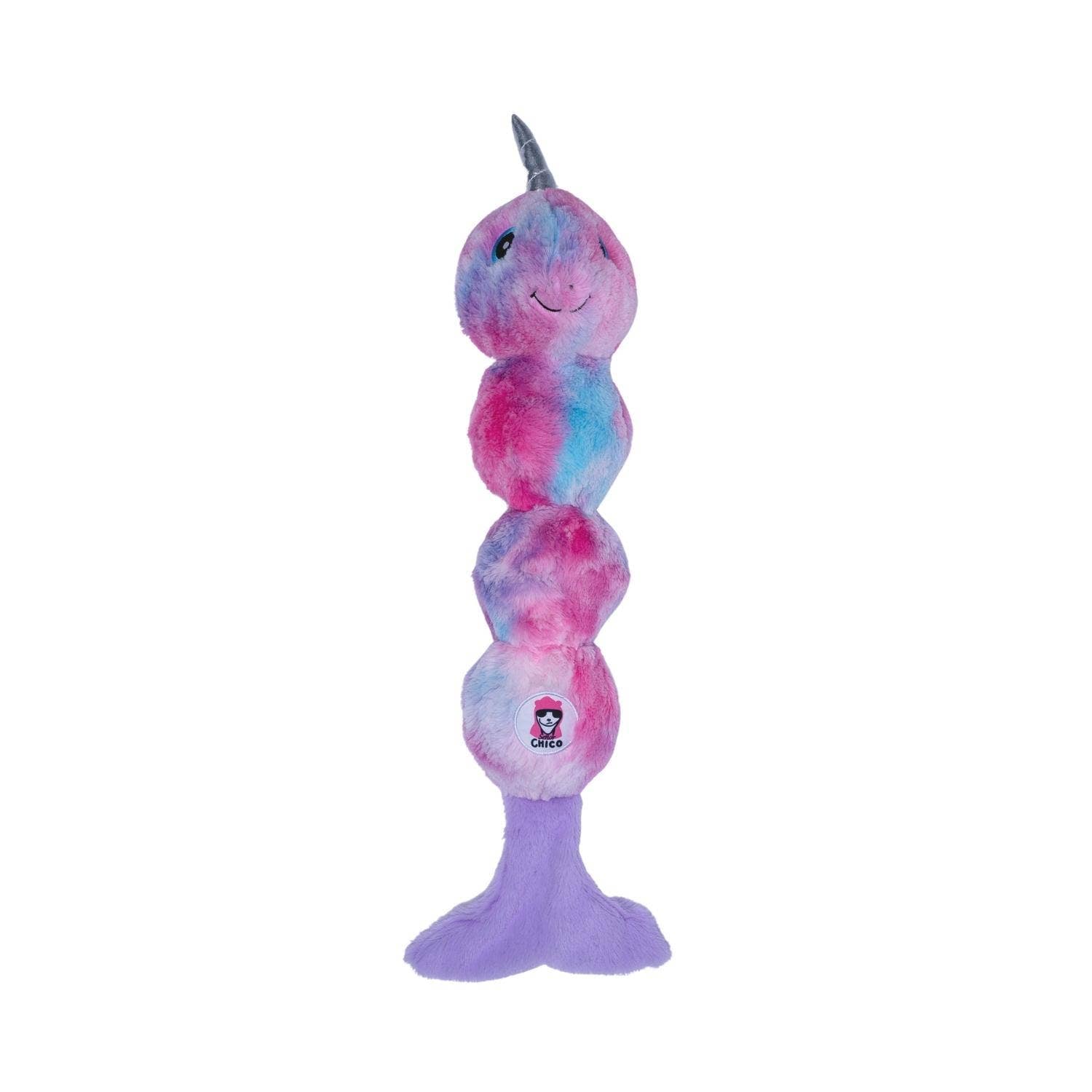 Furry Friends: Narwal Durable Plush Dog Toy in Tie-Dye Magic-0