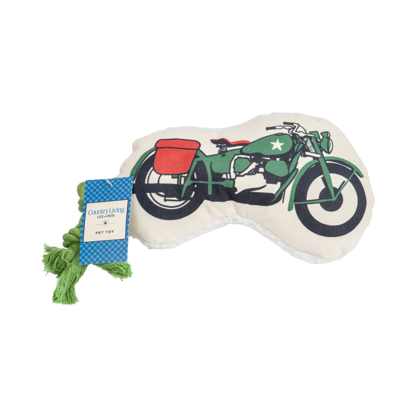 Retro Army Motorcycle Plush Dog Toy With Durable Stitching-3