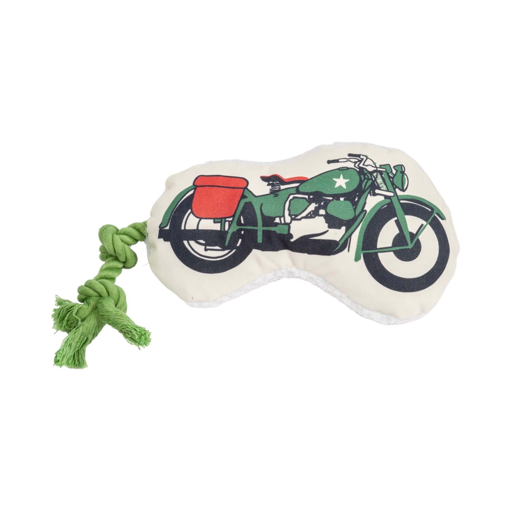 Retro Army Motorcycle Plush Dog Toy With Durable Stitching-4