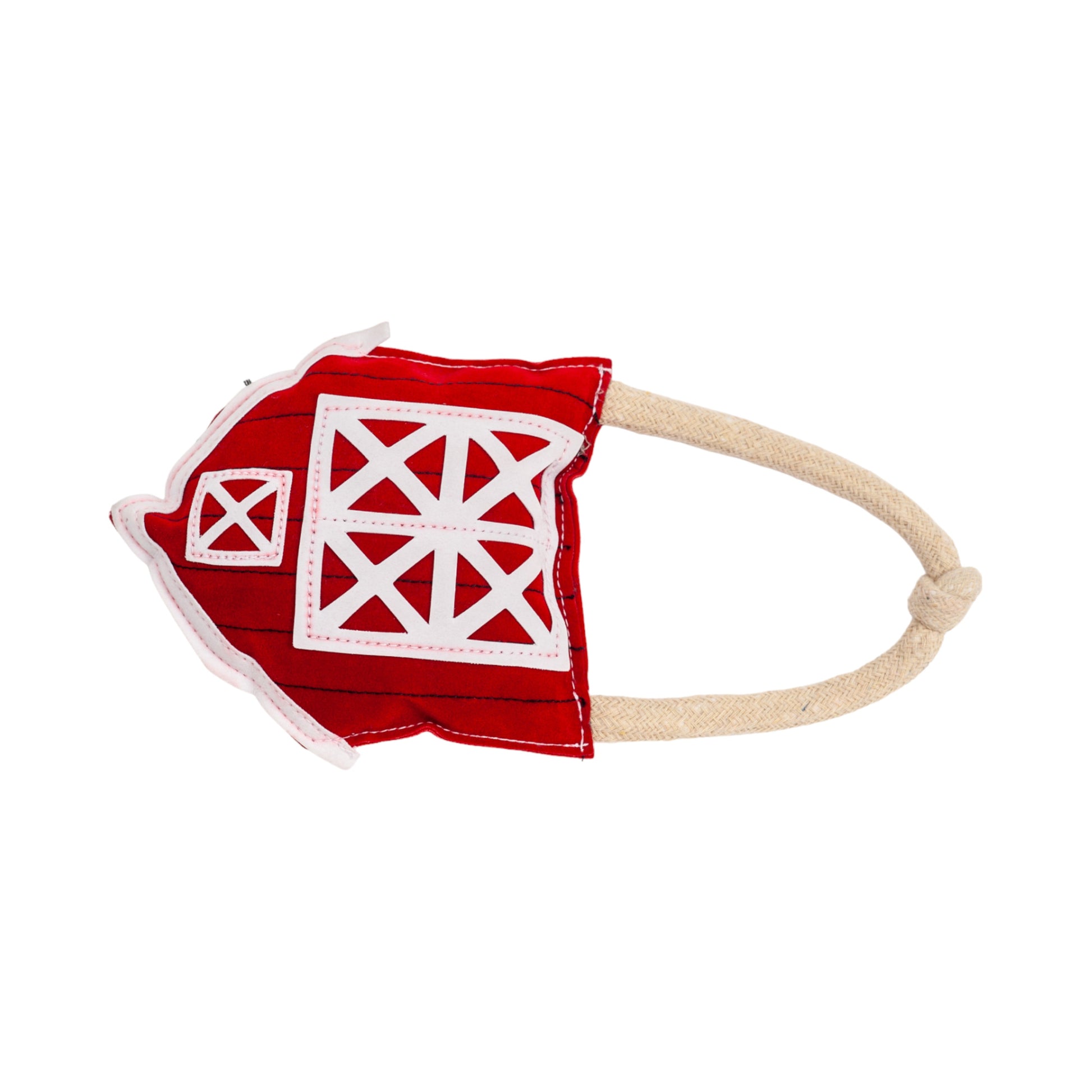 Eco-Friendly Red Barn Dog Chew Toy - Durable Vegan Leather-0