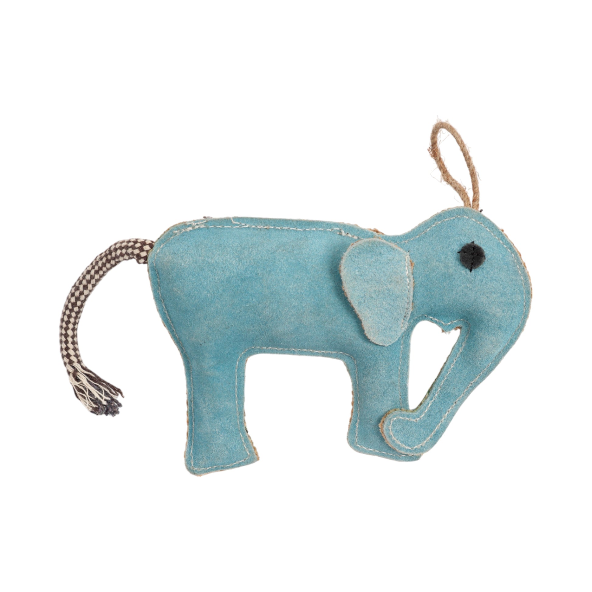 Artisan-Crafted Natural Leather Elephant Dog Chew Toy-0