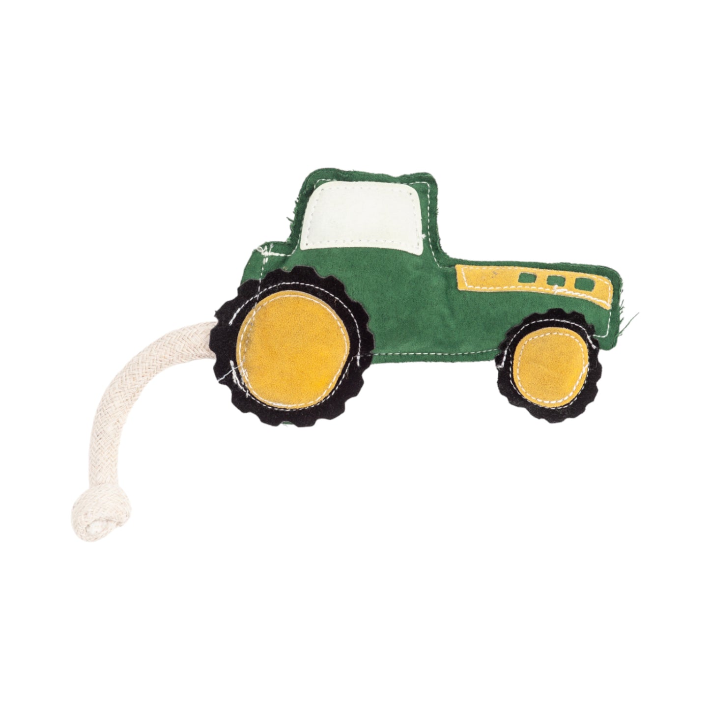 Vegan Leather Green Tractor Eco-Friendly Dog Toy - Non Toxic-2