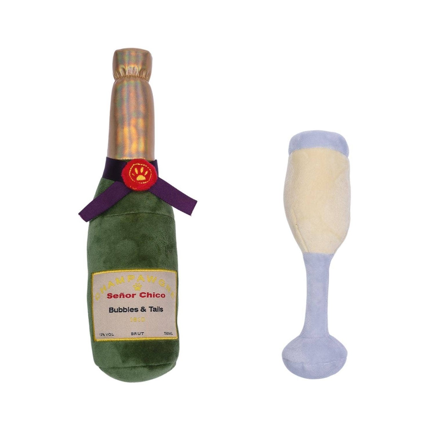 Champawgne-Cheers Crinkle and Squeaky Plush Dog Toy Combo-0