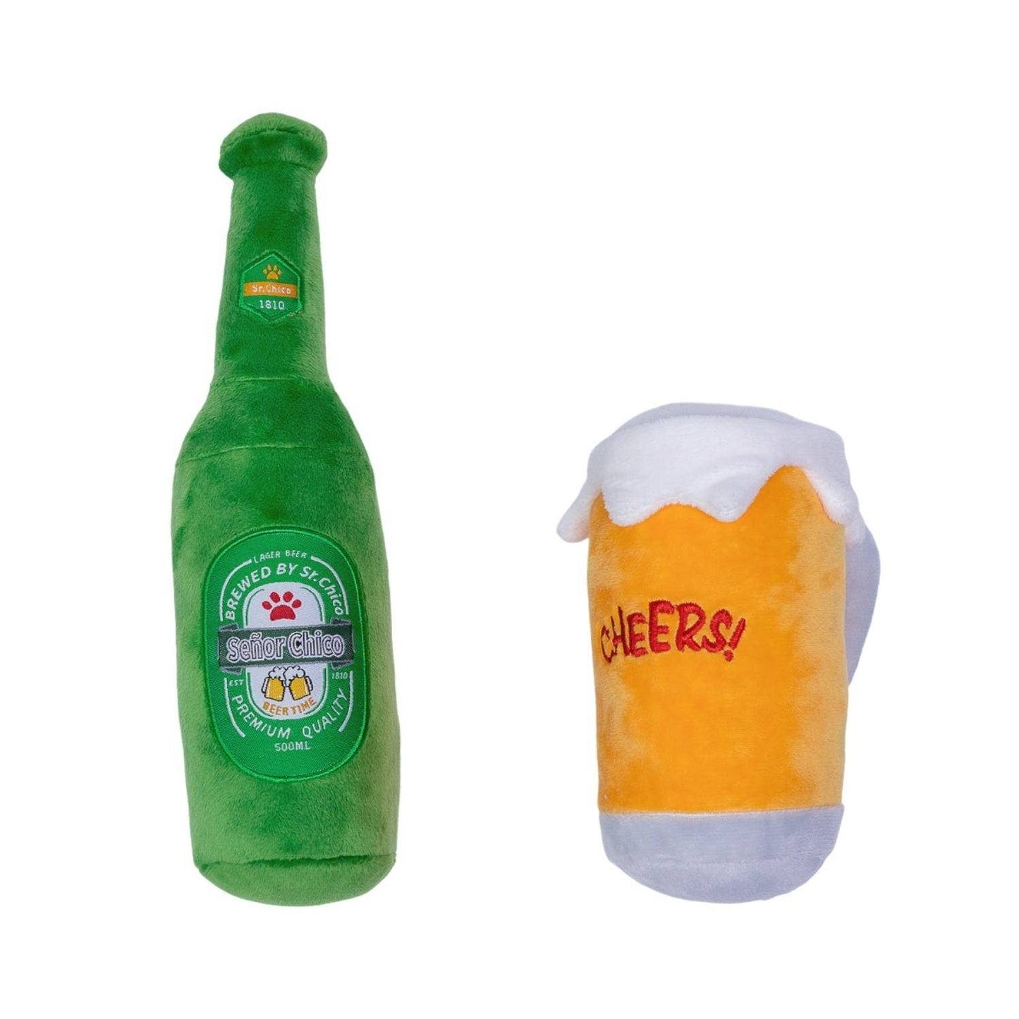 Paws and Pour: Beers and Cheers Dog Plush Toy Gift Combo-0