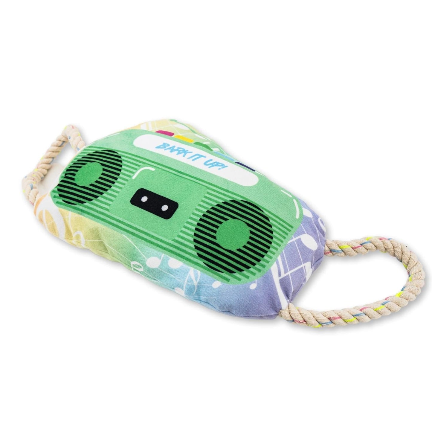 Retro Boombox Plush Dog Toy with Crinkle and Squeak Features-4