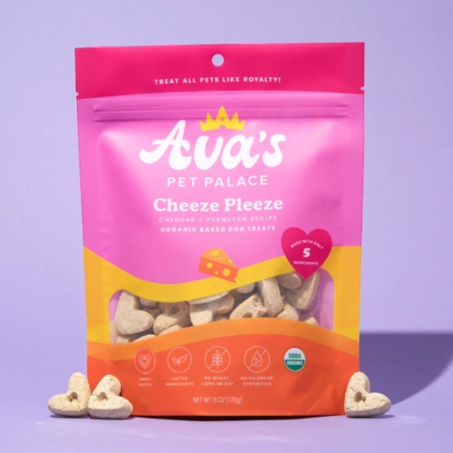 Ava's Pet Palace Organic Baked Dog Treats - Cheeze Pleeze-1