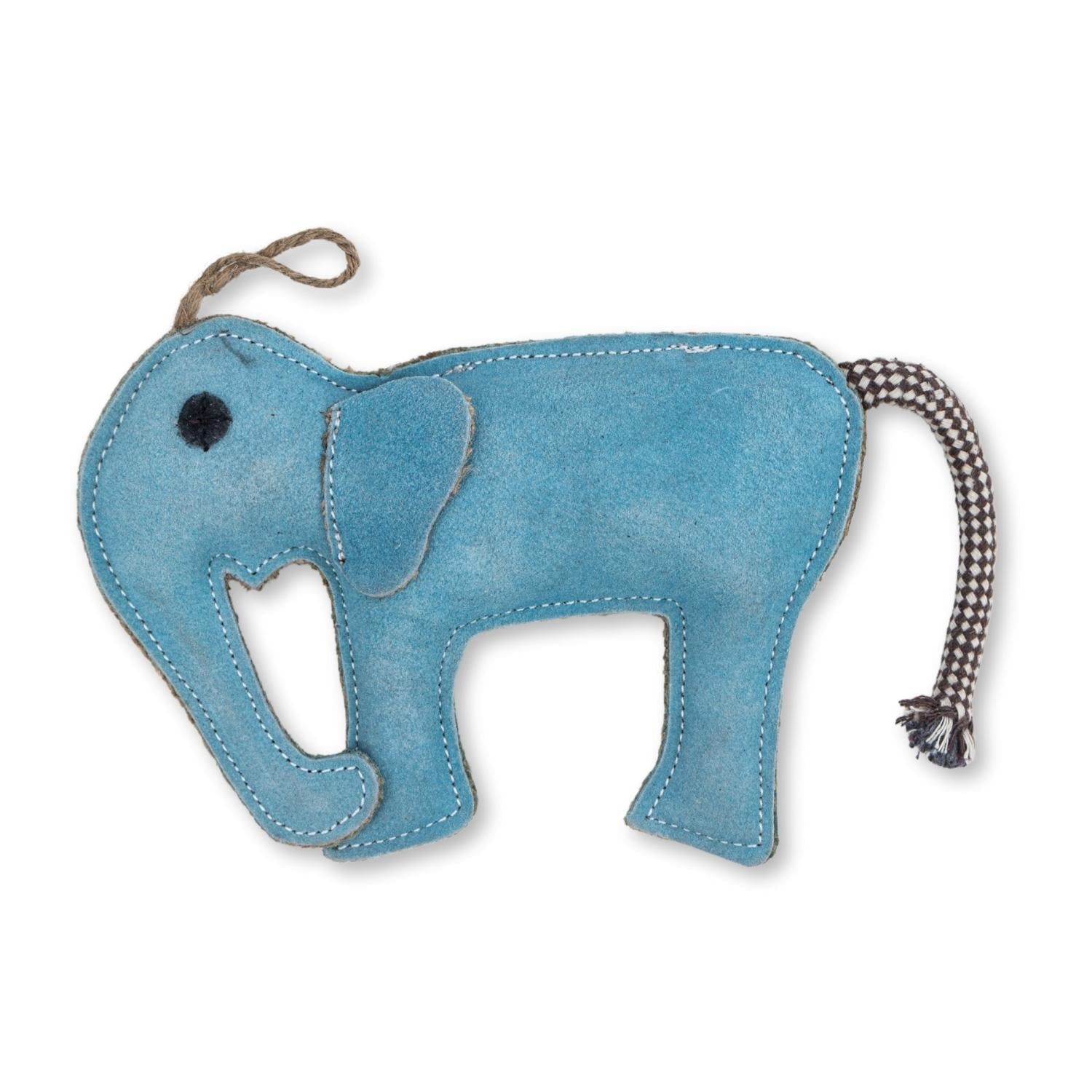 Artisan-Crafted Natural Leather Elephant Dog Chew Toy-3