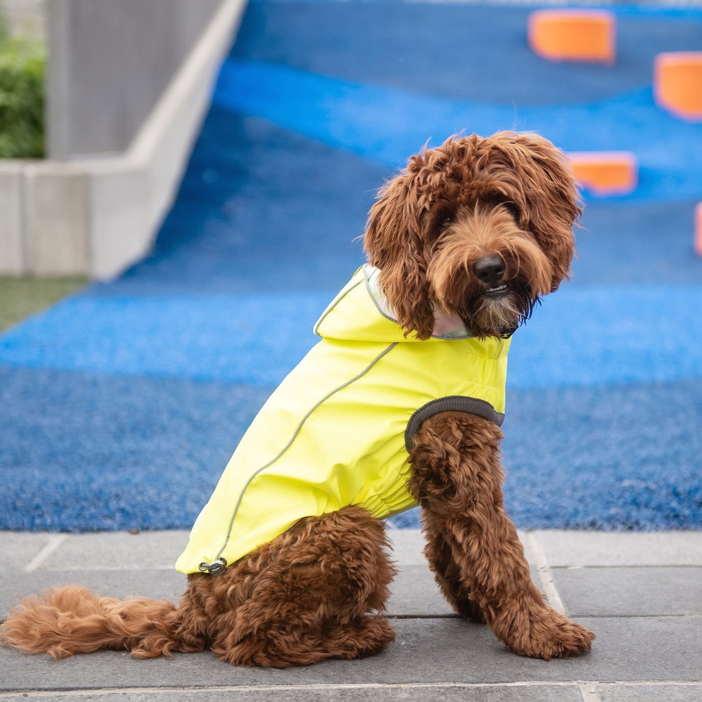 Reversible Raincoat - Neon Yellow with Tie Dye-4