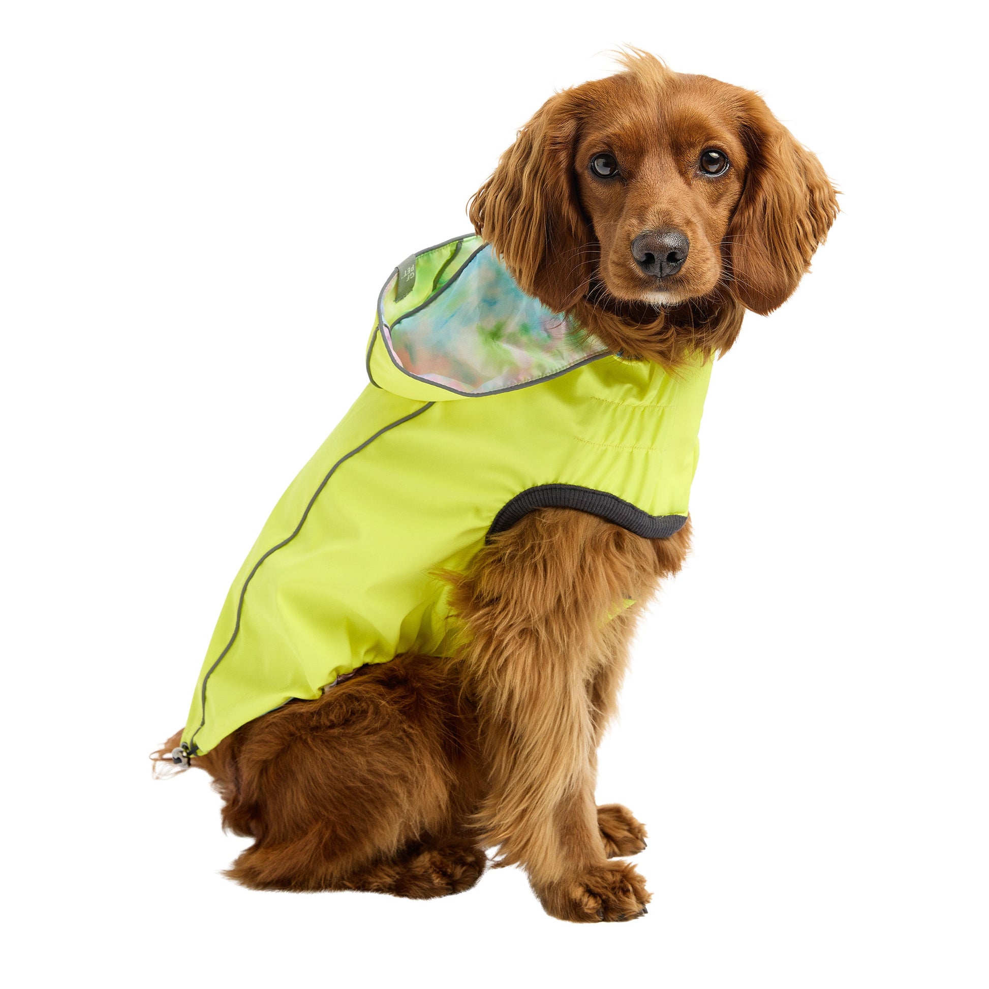 Reversible Raincoat - Neon Yellow with Tie Dye-1