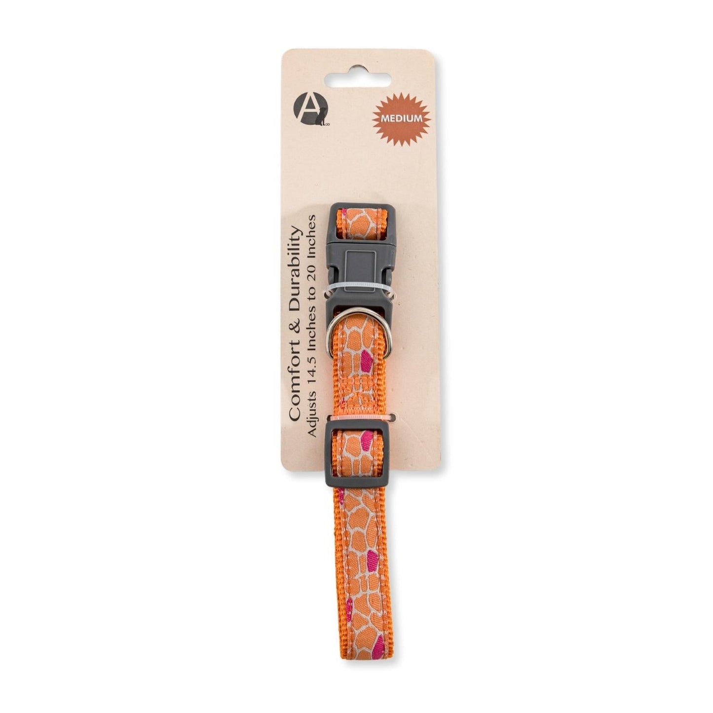 Stylish Nylon Collar for Dogs with Embroidered Giraffe Design-5