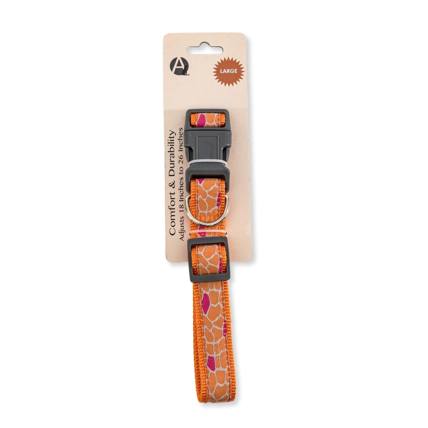 Stylish Nylon Collar for Dogs with Embroidered Giraffe Design-6