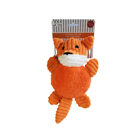 Maximus The Fox - Corduroy Full Body Squeaker Plush Dog Toy-0