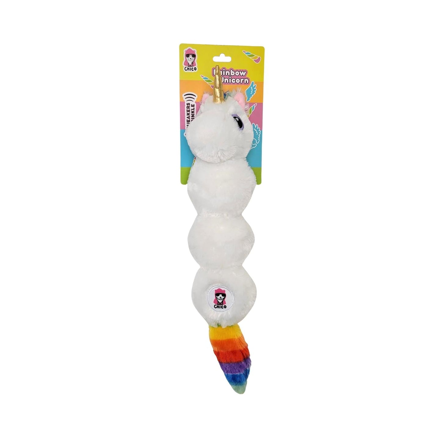 Colorful Unicorn Magical Creature Squeaking Plush Dog Toy-0