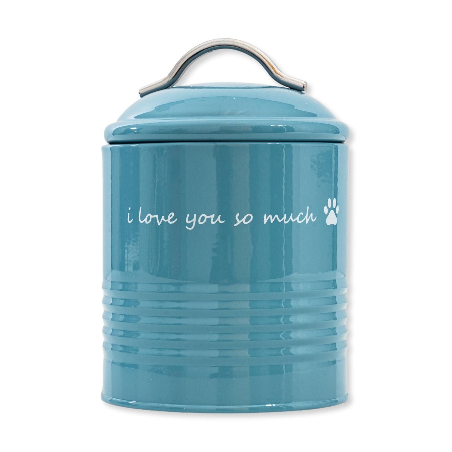 I Love You So Much Dog Treat Canister Gift Set - Blue-1