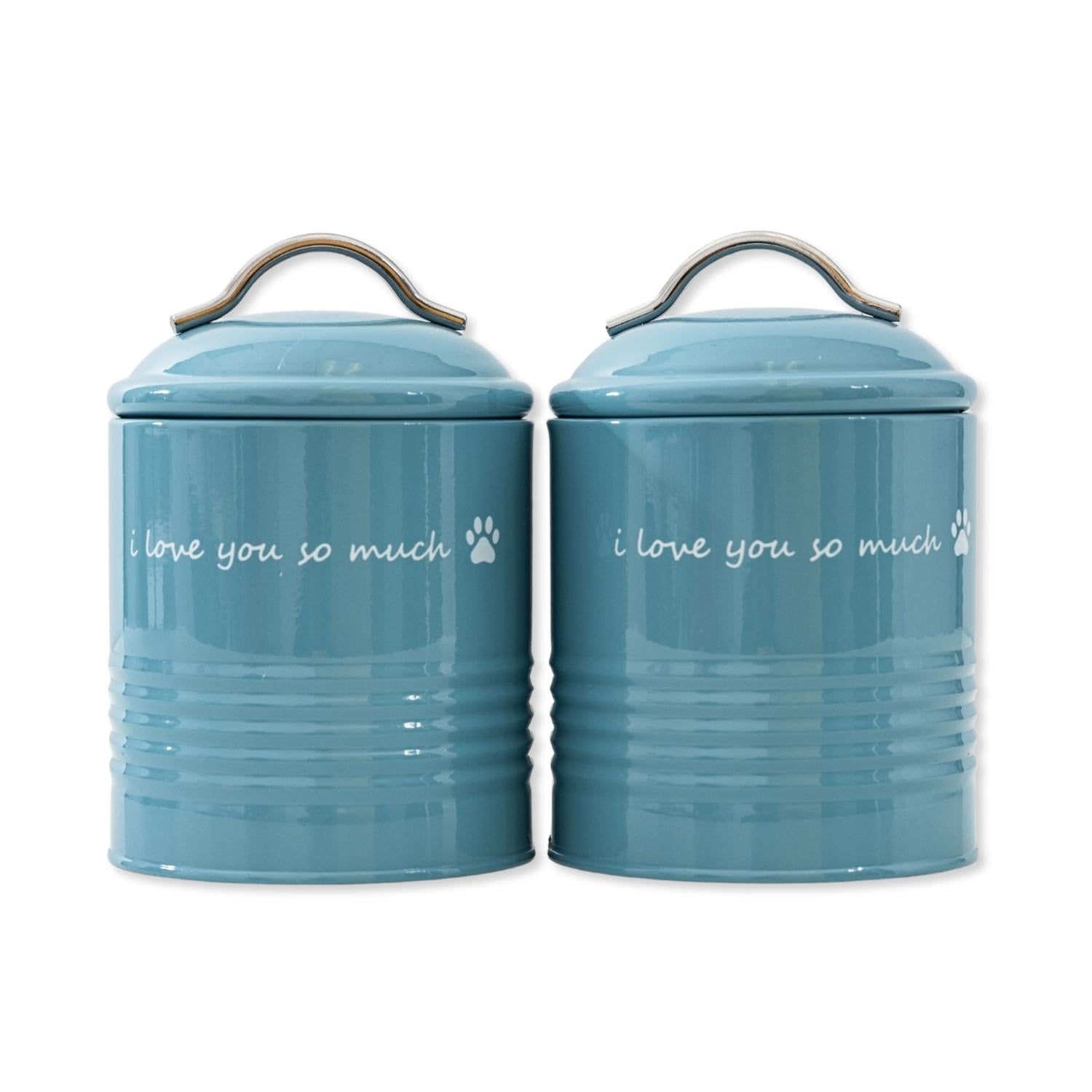 I Love You So Much Dog Treat Canister Gift Set - Blue-0