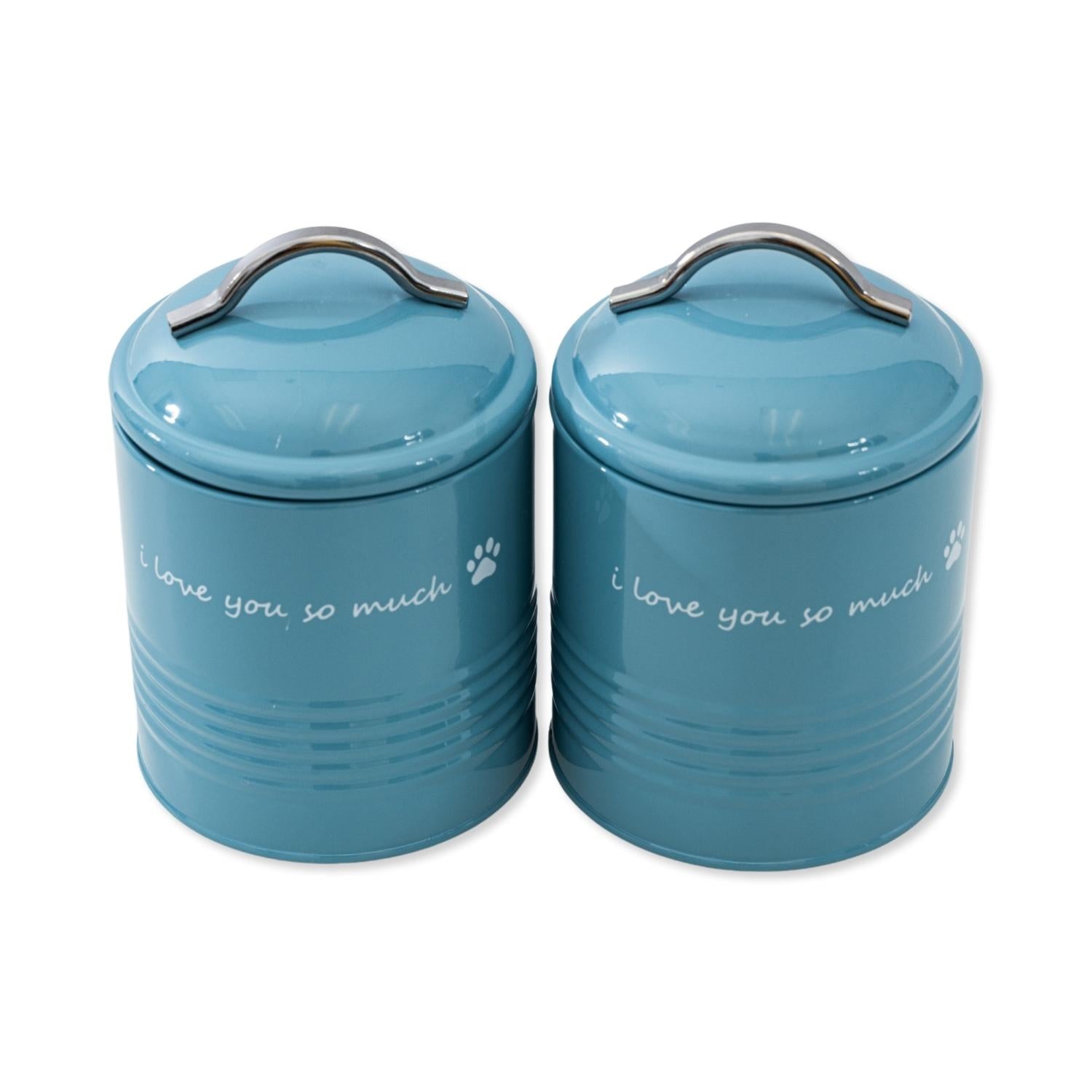 I Love You So Much Dog Treat Canister Gift Set - Blue-3