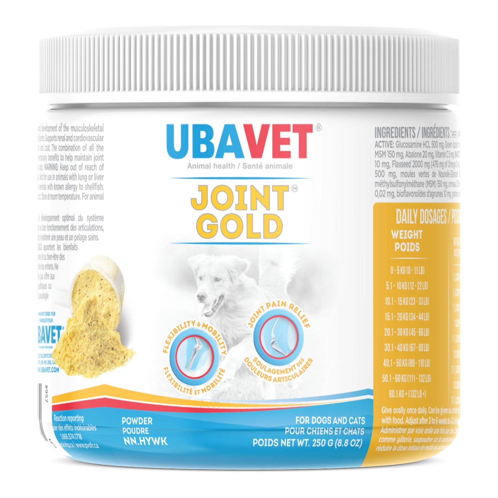 UBAVET Joint Gold Joint Care Powder for Dogs & Cats (8.8 oz / 250g)-0