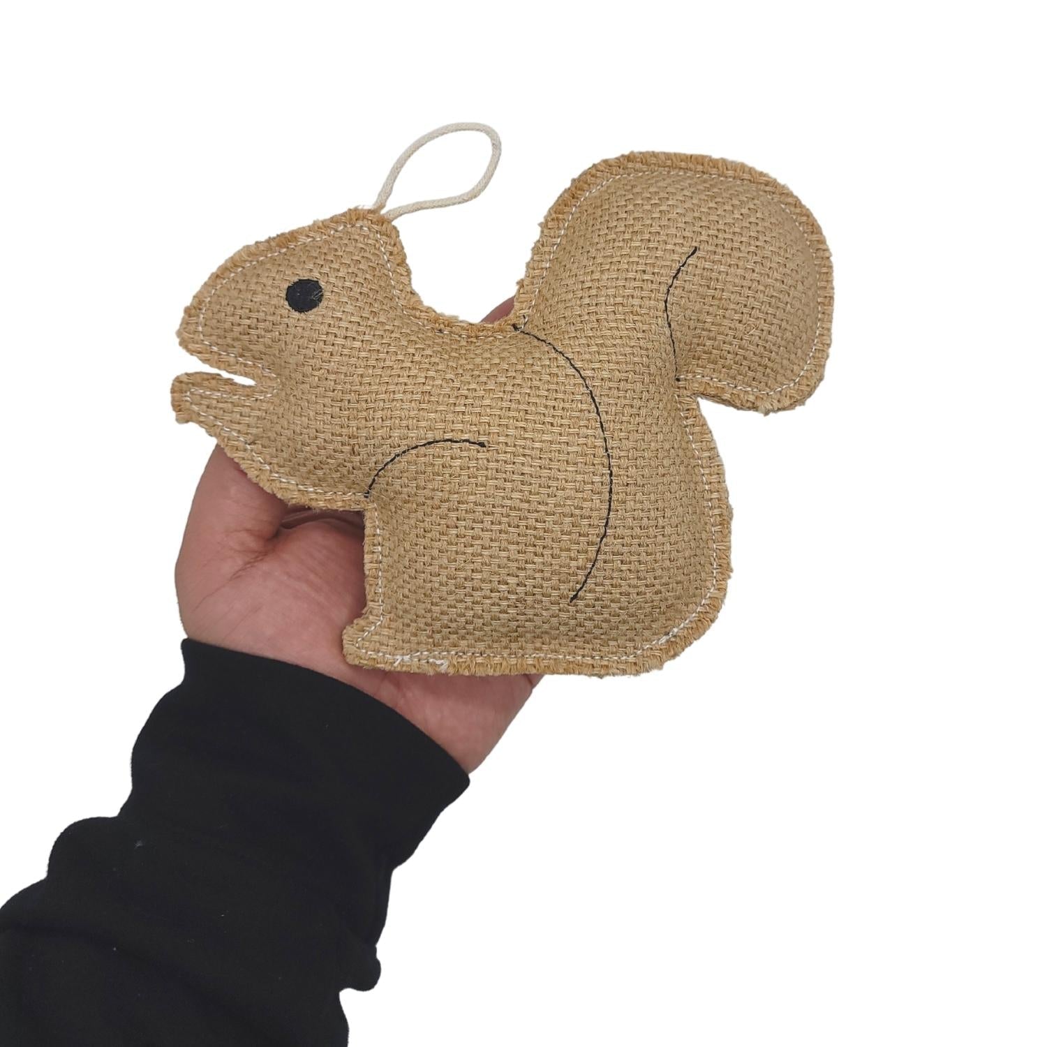 Rustic Jute Squirrel: Sustainable Eco-Friendly Dog Chew Toy-1