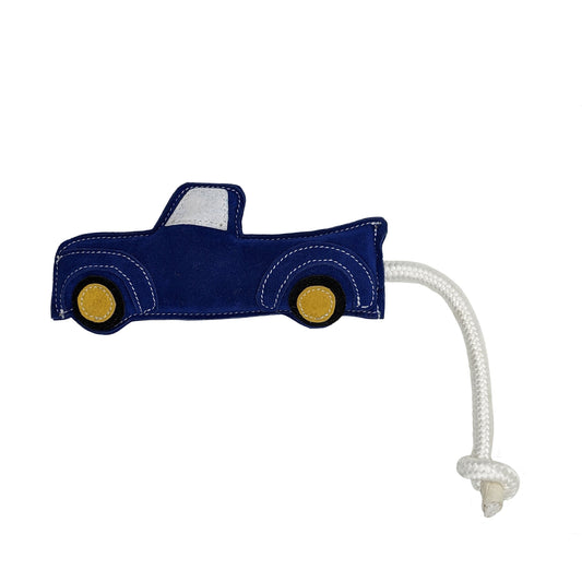 Blue Pickup Truck Dog Toy – Crafted from Vegan Leather!-0