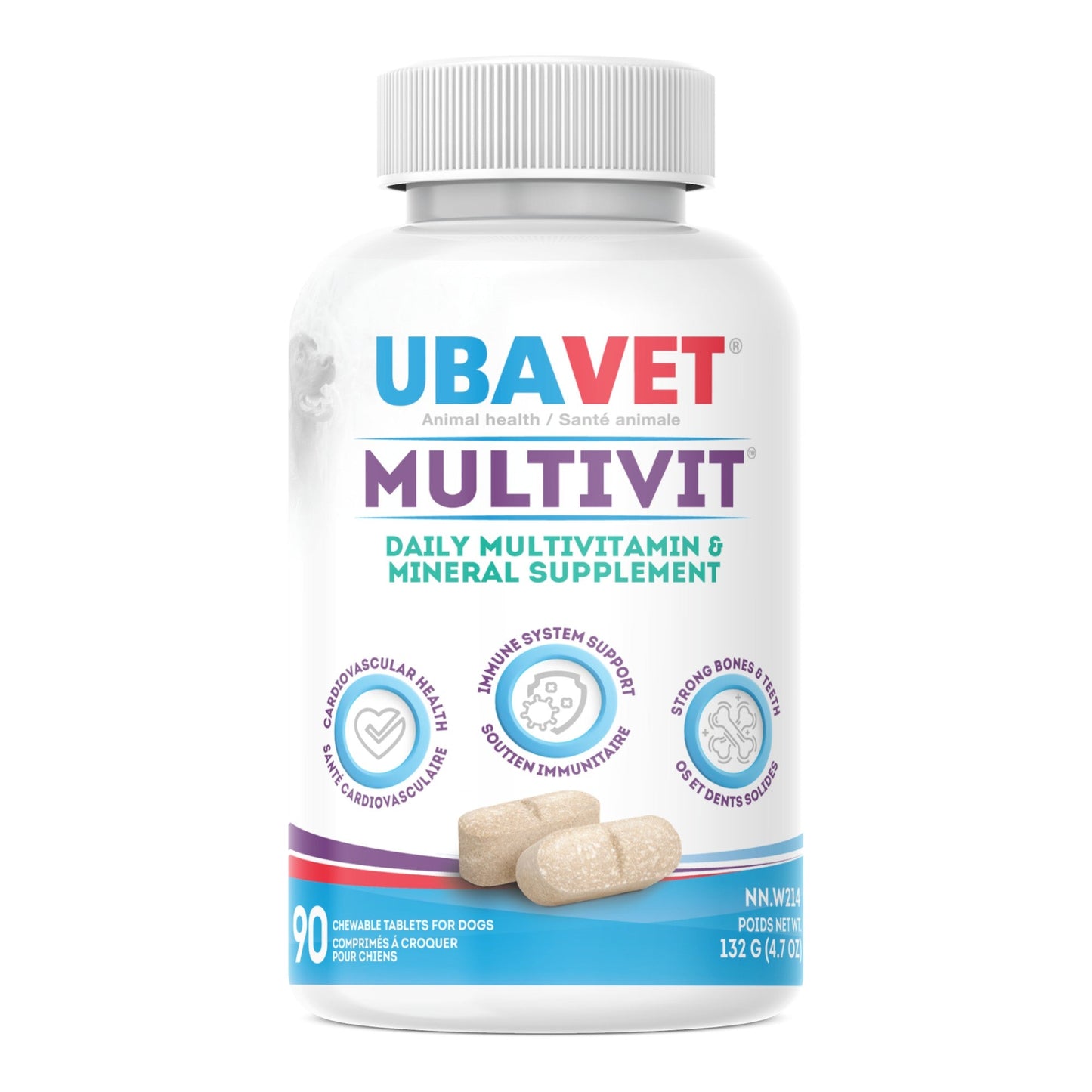 UBAVET MULTIVIT Daily Vitamin and Mineral Tablet for Dogs (90 ct)-0