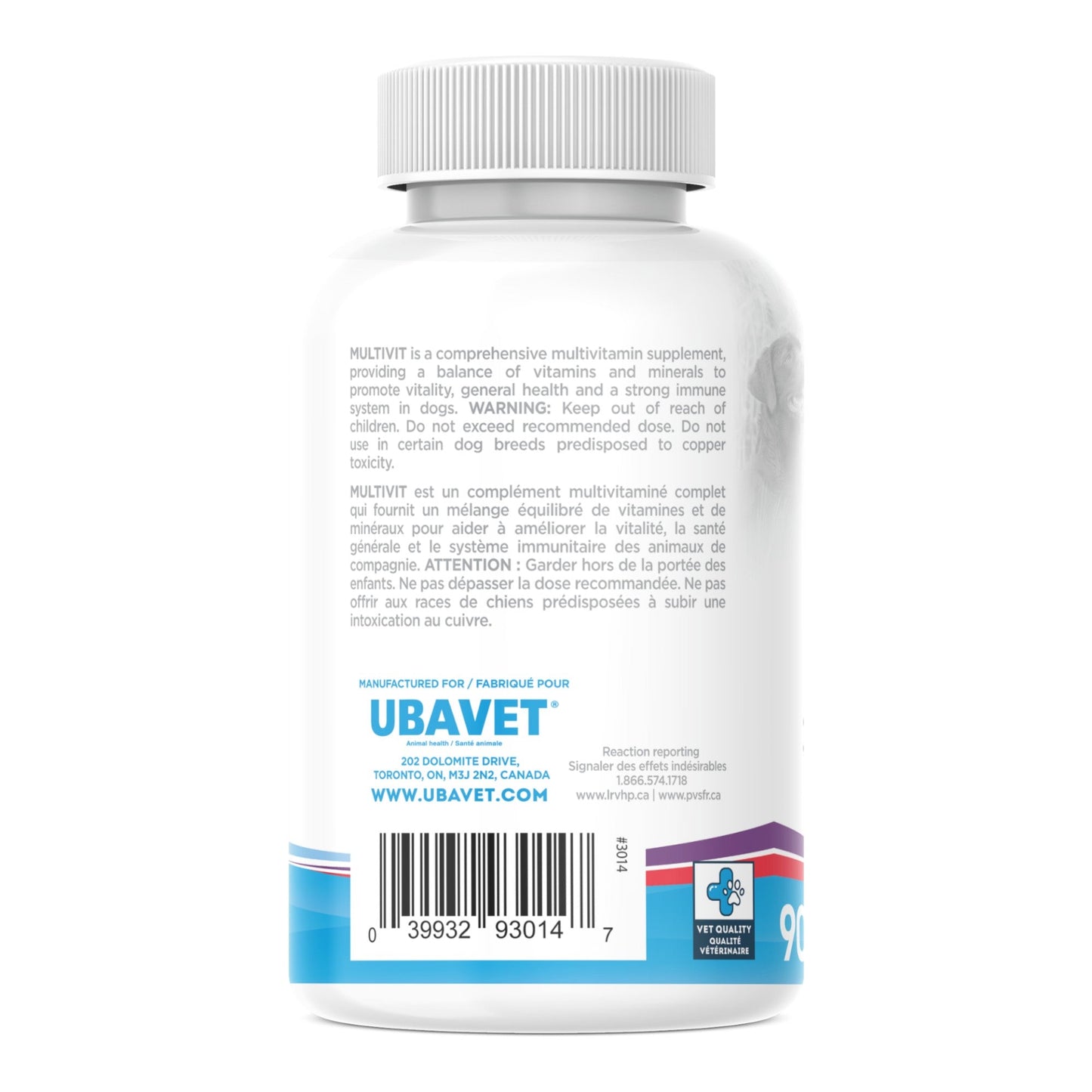 UBAVET MULTIVIT Daily Vitamin and Mineral Tablet for Dogs (90 ct)-1