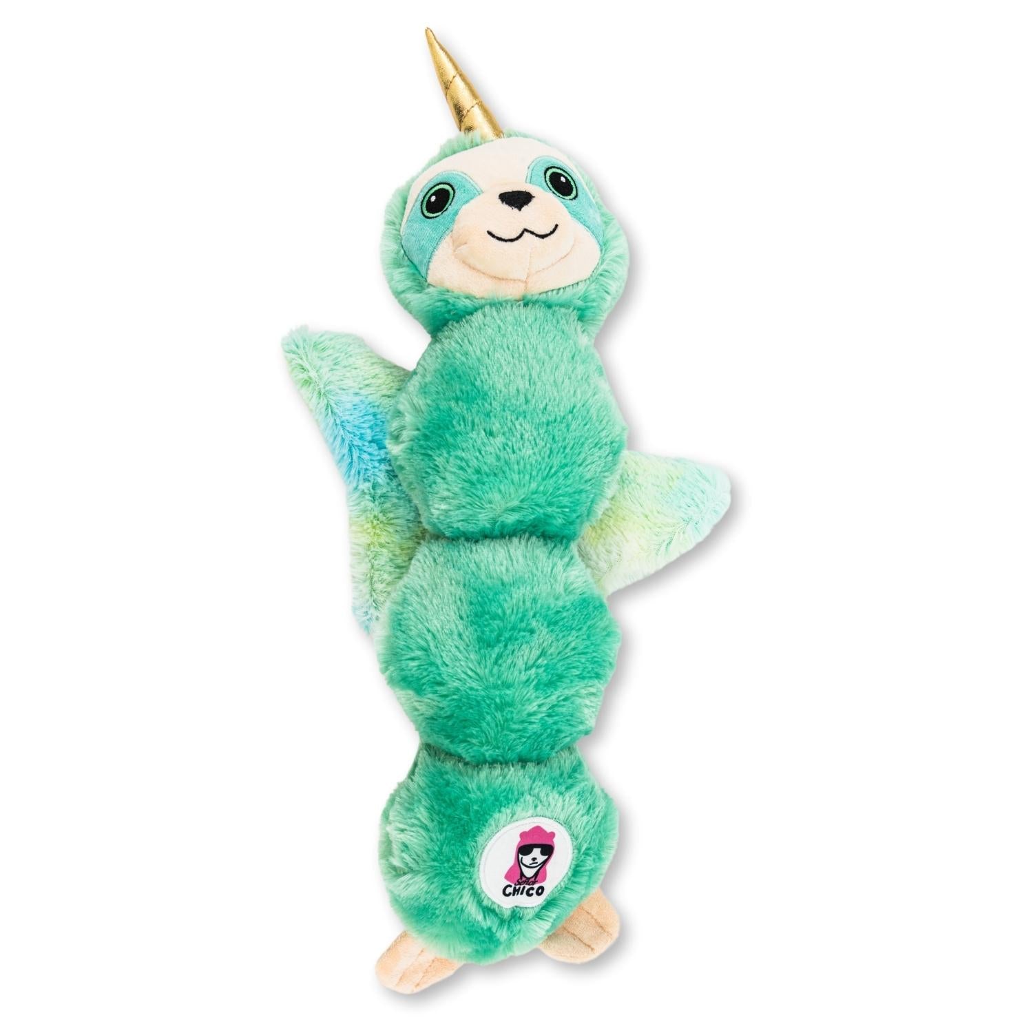 Winged Mint Sloth Magical Creature Squeaking Plush Dog Toy-1