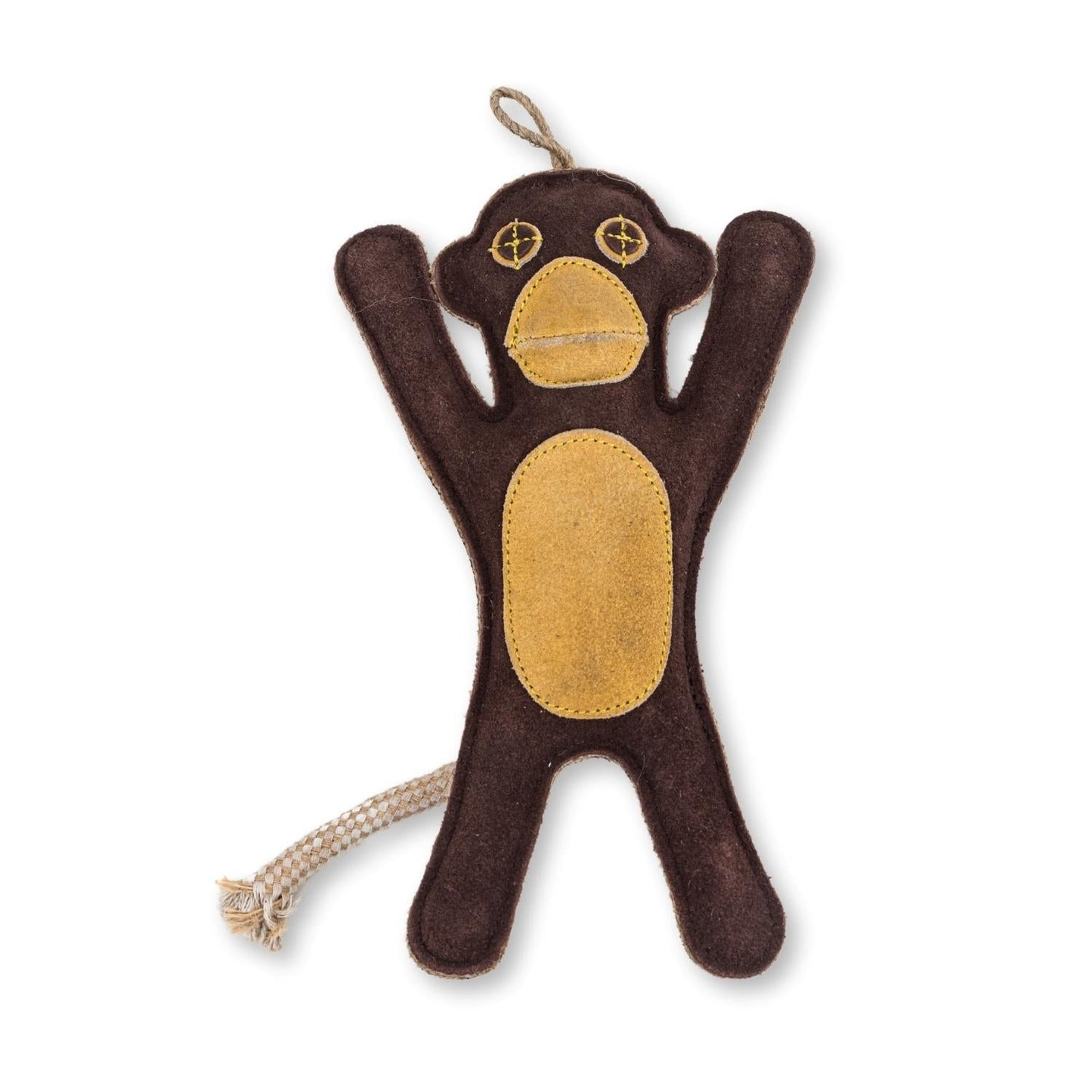 Go Green: Sustainable Natural Leather Monkey Chew Dog Toy-0