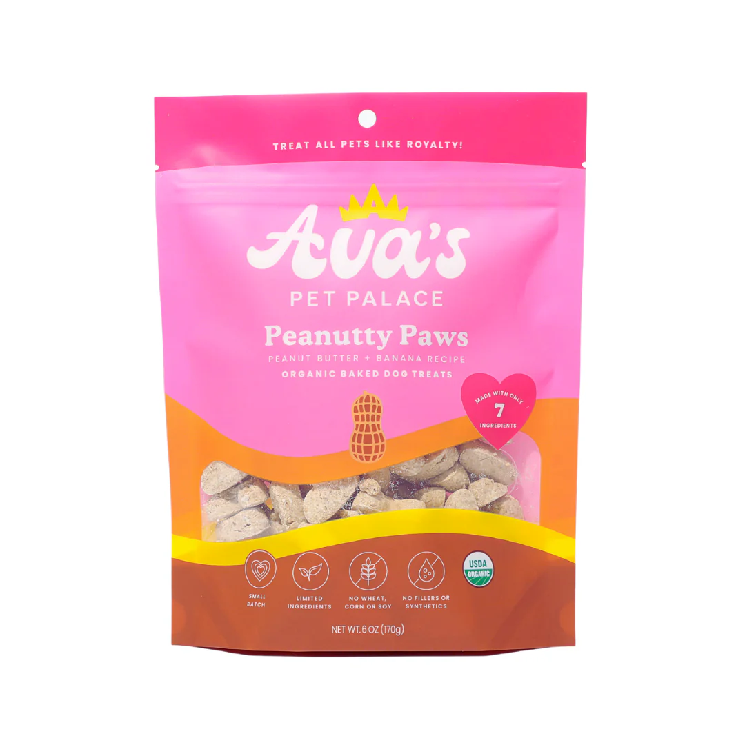 Ava's Pet Palace Organic Baked Dog Treats - Peanutty Paws-0