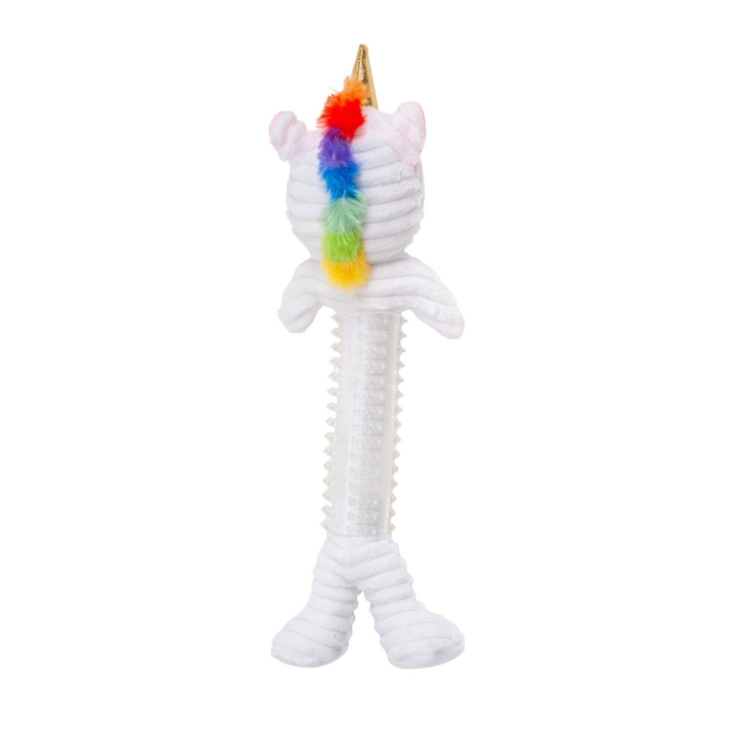 Skinny Slim Thermoplastic Rubber Unicorn Corduroy Dog Toy-1