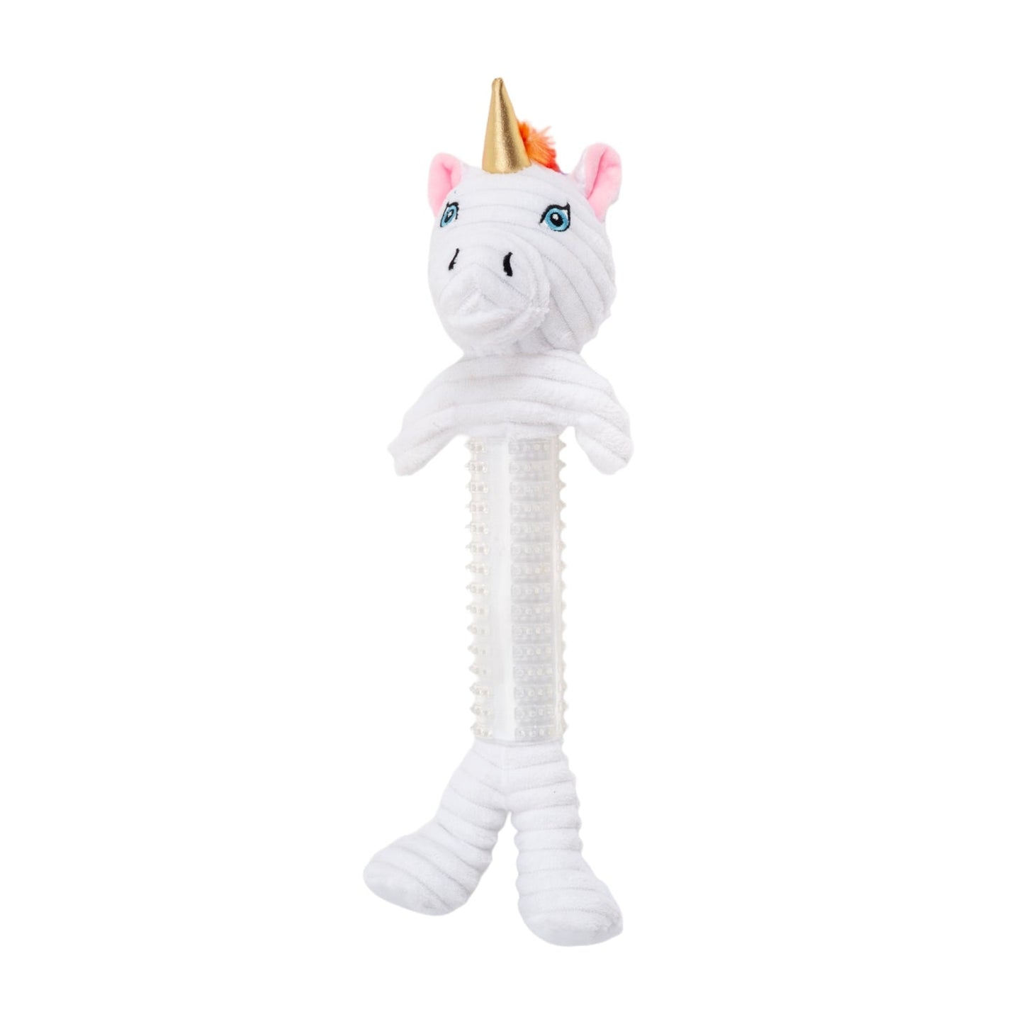 Skinny Slim Thermoplastic Rubber Unicorn Corduroy Dog Toy-0