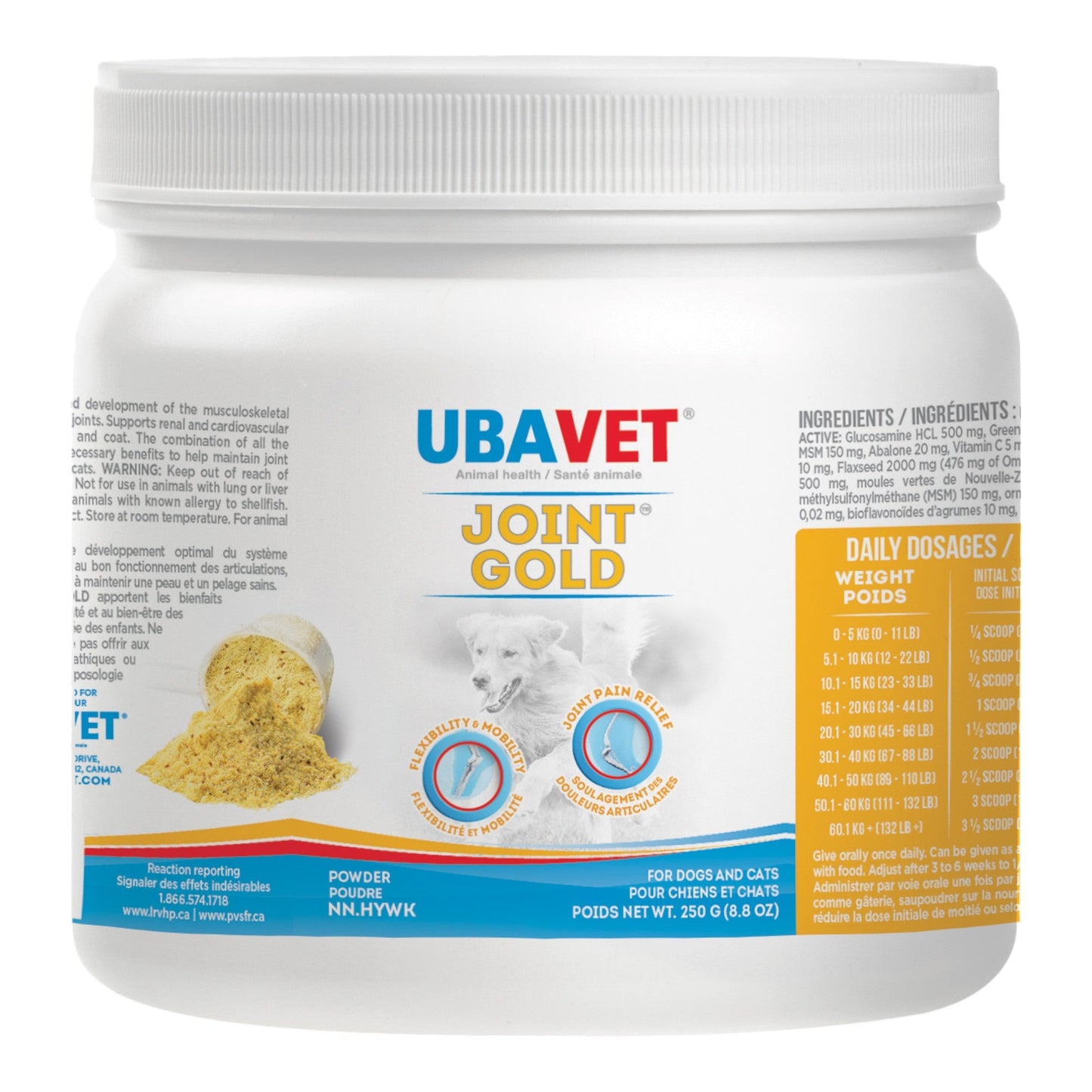 UBAVET Joint Gold Joint Care Powder for Dogs & Cats (8.8 oz / 250g)-3