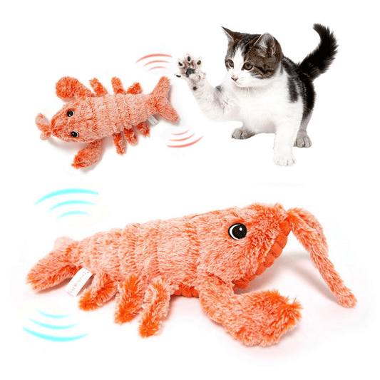 Electric Jumping Shrimp Usb Charging Lobster Cat Toy-0