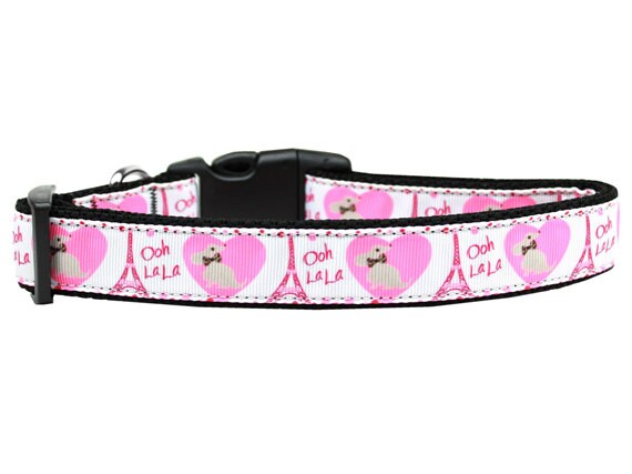 Pet Dog & Cat Nylon Collar or Leash, "Oh La La Paris"-2