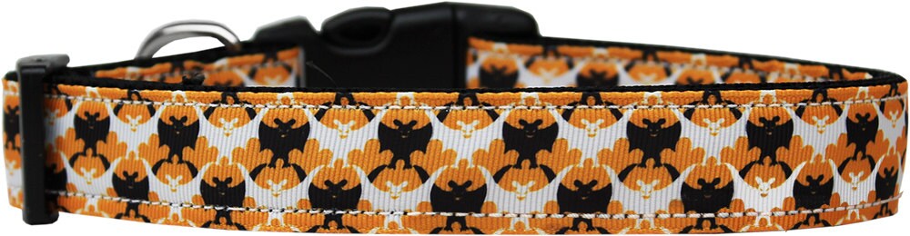 Halloween Pet Dog & Cat Nylon Collar or Leash, "Bat Argyle"-3