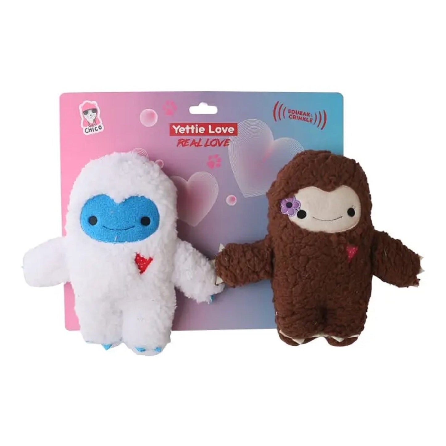 Interactive Squeaky Dual Yettie Snowman Plush Dog Toy-0